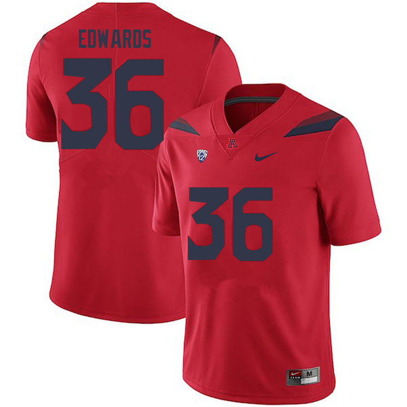 Men #36 RJ Edwards Arizona Wildcats College Football Jerseys Sale-Red - Click Image to Close